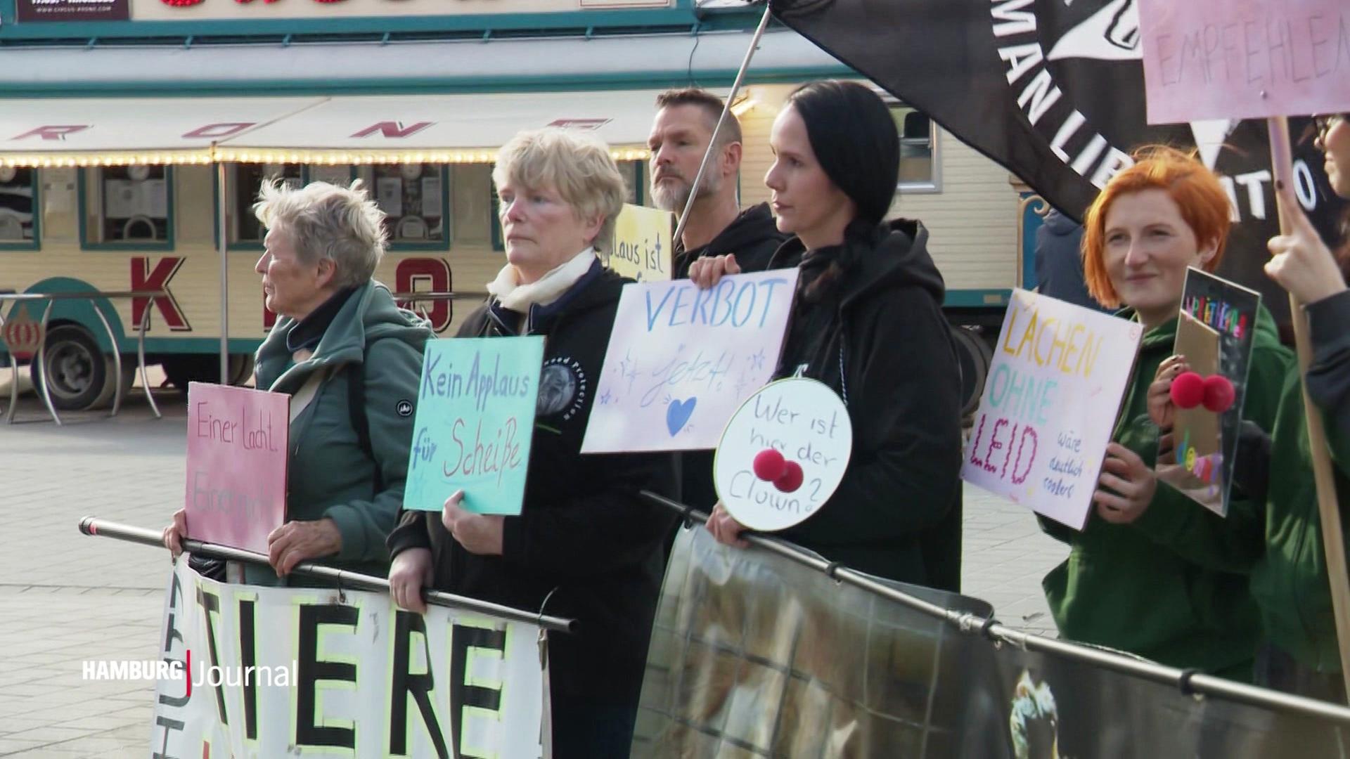 Kritik an Wildtier-Dressur – Demo vor Circus Krone