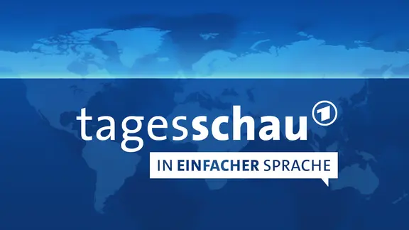 Das Logo der Tagesschau mit dem Text Tagesschau in Einfacher Sprache