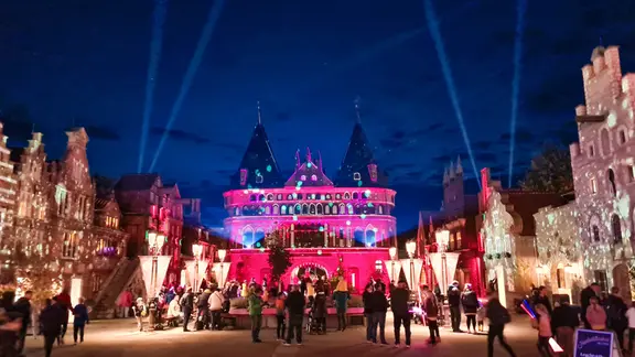 Eine Lichtinstallation zu einem Licht-Event