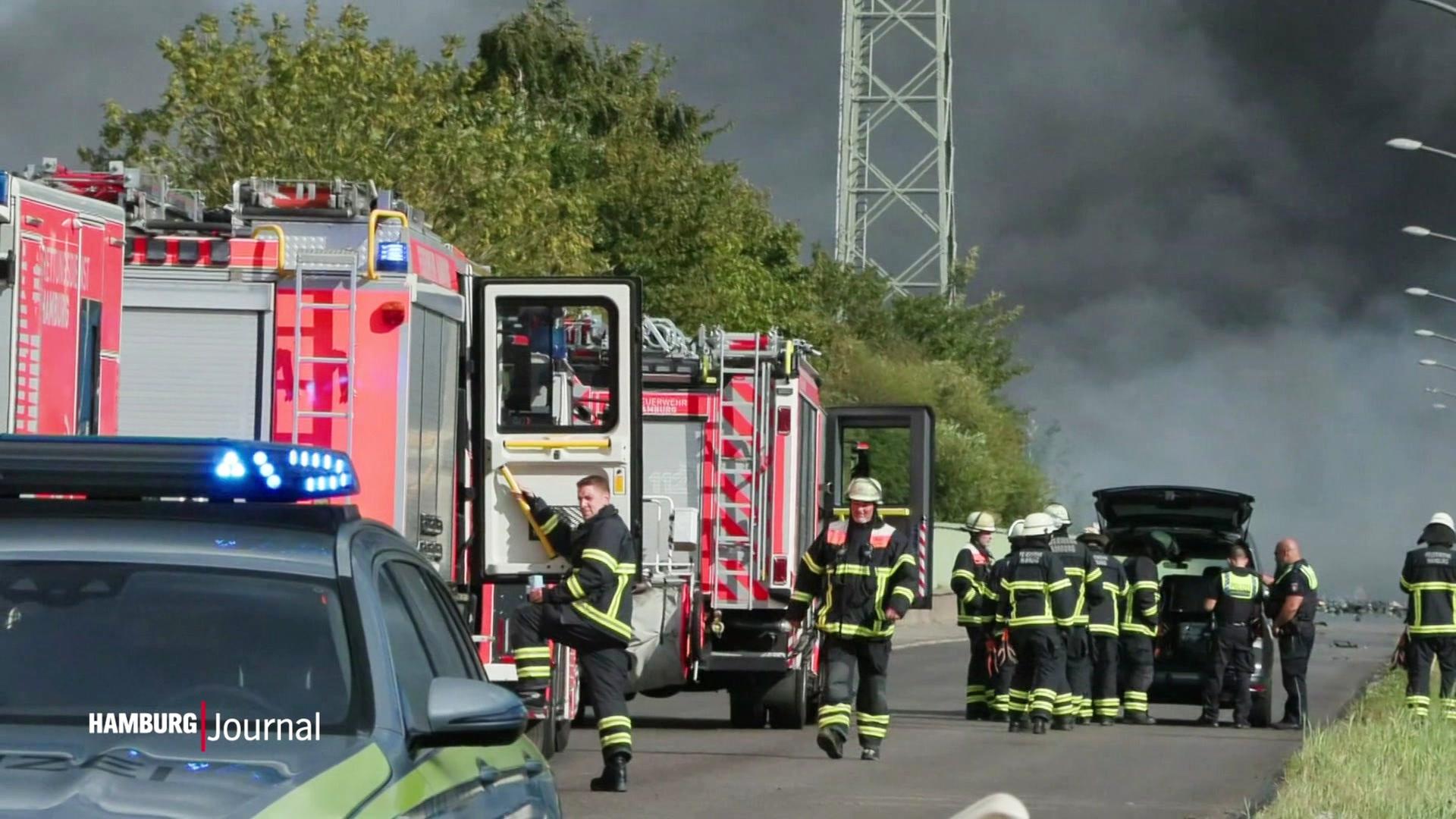 Großbrand im Hamburger Hafen: Explosionen, Verletzte & A1 Sperrung