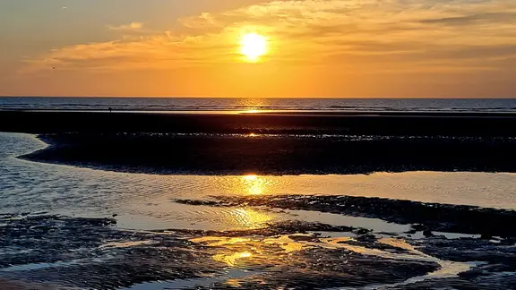 Sonnenuntergang in St. Peter-Ording.