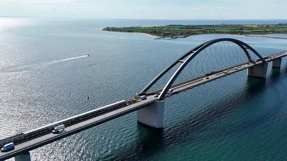 Die Fehmarnsundbrücke.