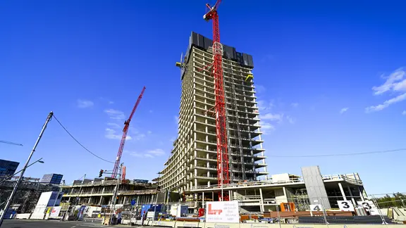 Die Baustelle für den Elbtower in der Hamburger Hafencity.