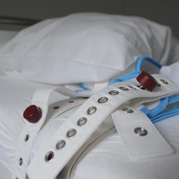 Ein Bett zum fixieren eines Patienten steht in einem Beobachtungsraum in der Forensisch-Psychiatrischen Klinik in Straubing (Niederbayern), aufgenommen am 12.05.2011.