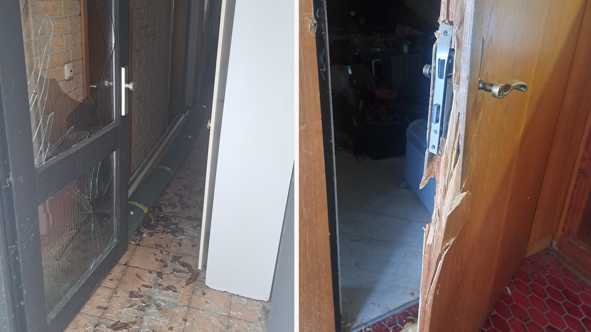 Beschädigte Türen nach einer Durchsuchung im Landkreis Gifhorn. | Nikoloz Hoffmann