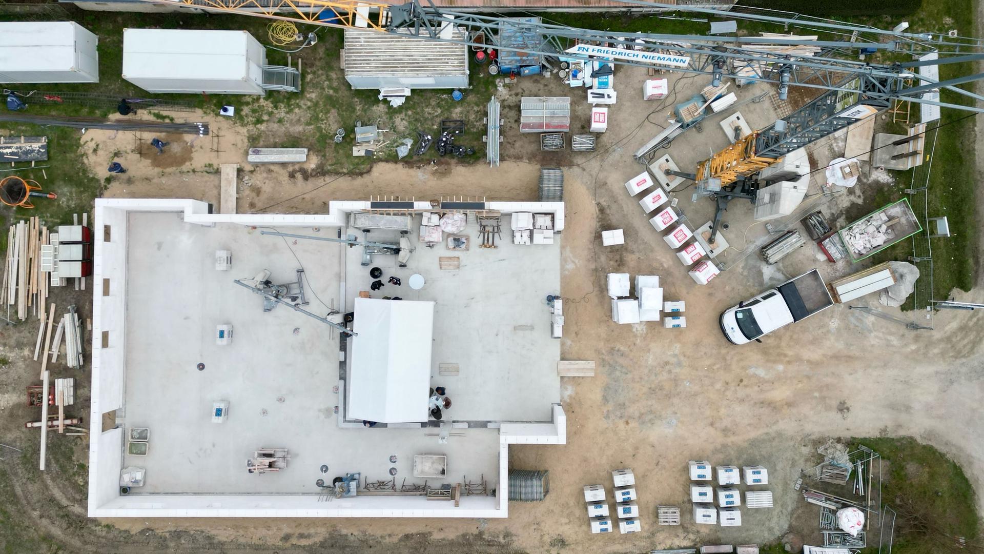 An der neuen Rettungswache in Albinshof laufen bereits die Bauarbeiten.  | Landkreis Vorpommern-Greifswald