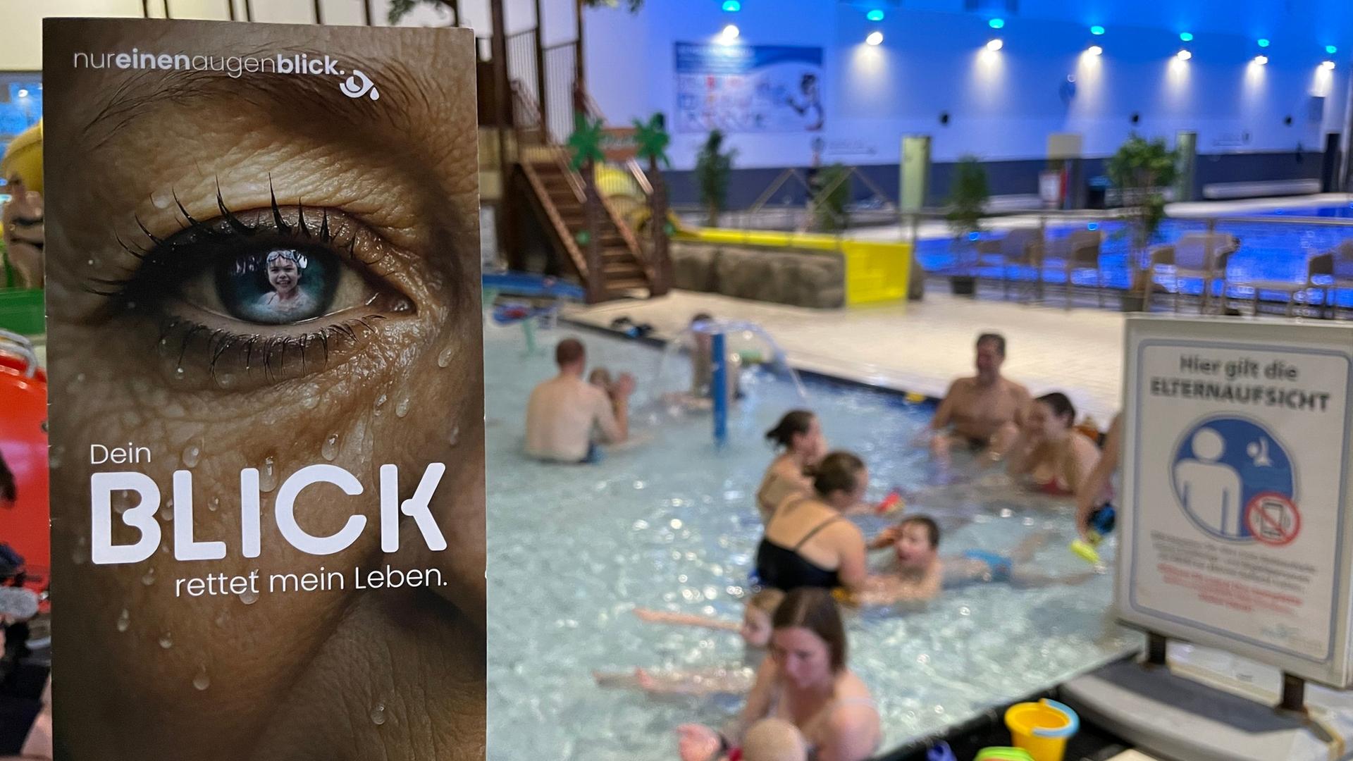 Auf einem Flyer steht 