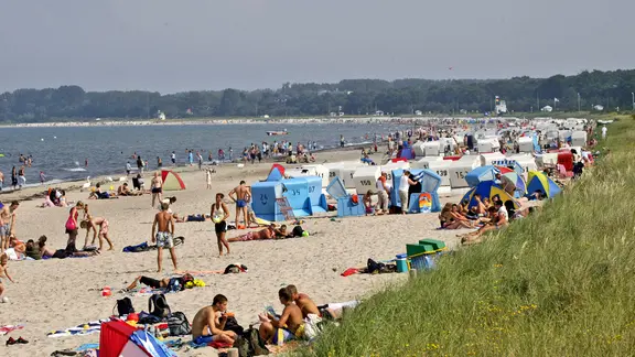 Menschen am Strand von Boltenhagen