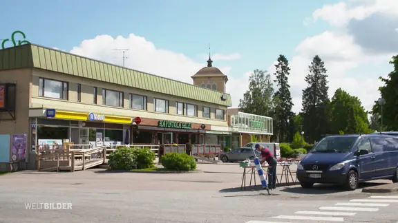 Ein finnisches Supermarktgebäude.