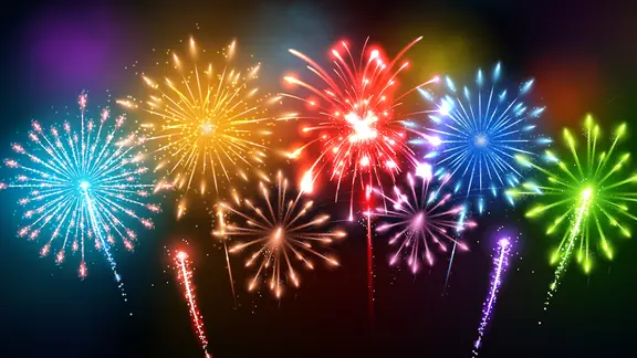 Buntes Feuerwerk.