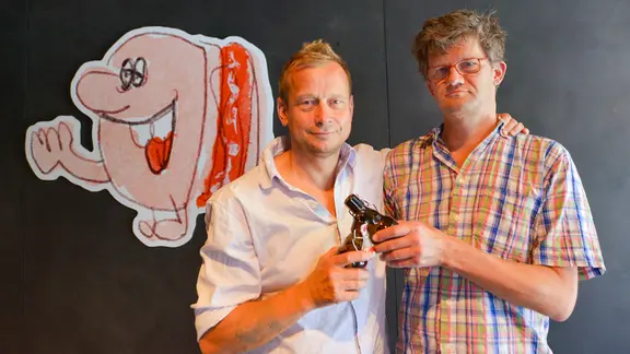 Die beiden "Rattelschneck" K&Atilde;&frac14;nstler Olav Westphalen und Marcus Weimer (Archivbild)