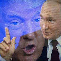In dieser Fotoillustration sind der Präsident der Vereinigten Staaten, Donald Trump, und der russische Präsident Wladimir Putin zu sehen.