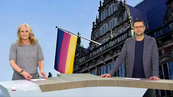 Harriet Heise und Christopher Scheffelmeier moderieren das Schleswig-Holstein Magazin am 03.10.2026.