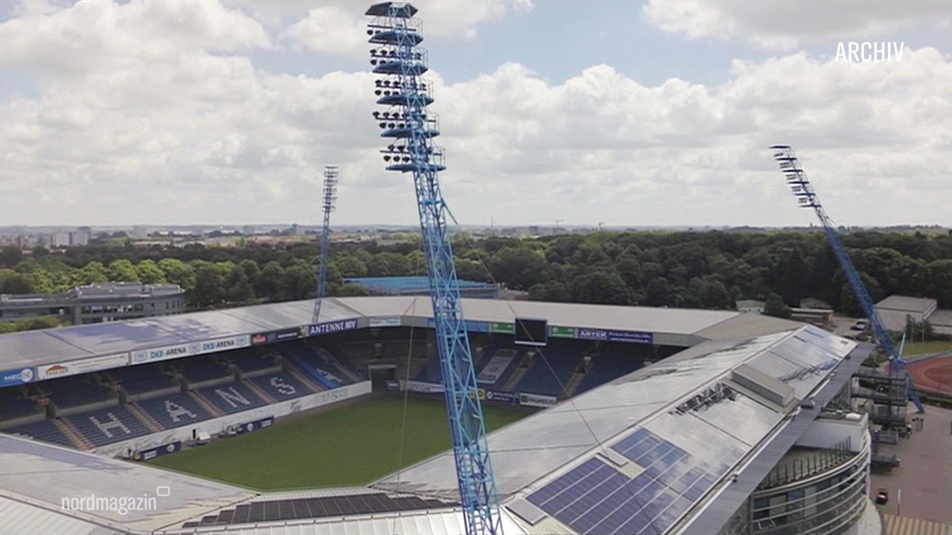 Das Ostseestadion und seine ikonischen Flutlicht-Masten