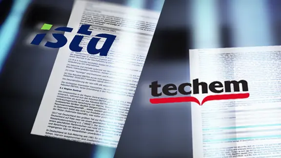 Grafik mit den Firmennamen ista und techem