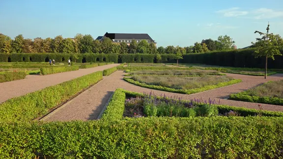 Blick auf den Schlossgarten in Güstrow.