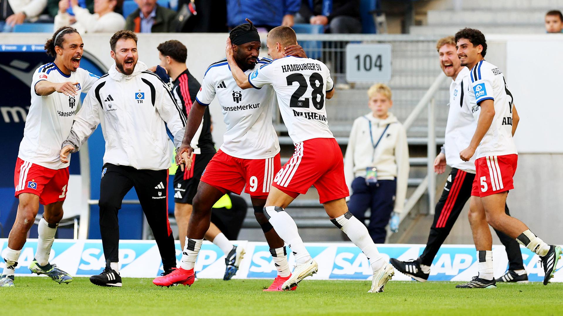 Wahnsinn in Sinsheim: HSV feiert Last-Minute-Sieg bei Hoffenheim
