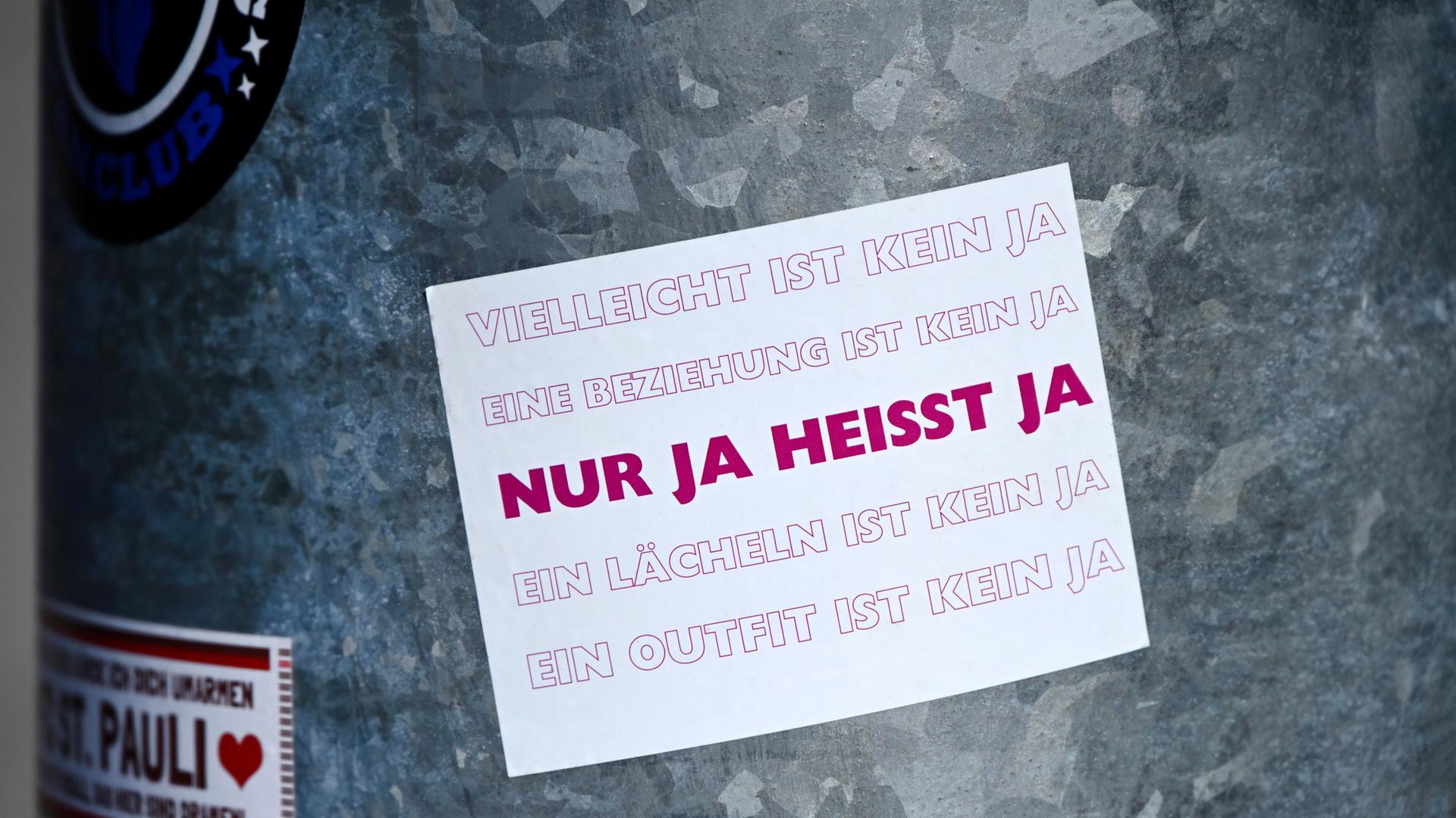 Ein Aufkleber mit 