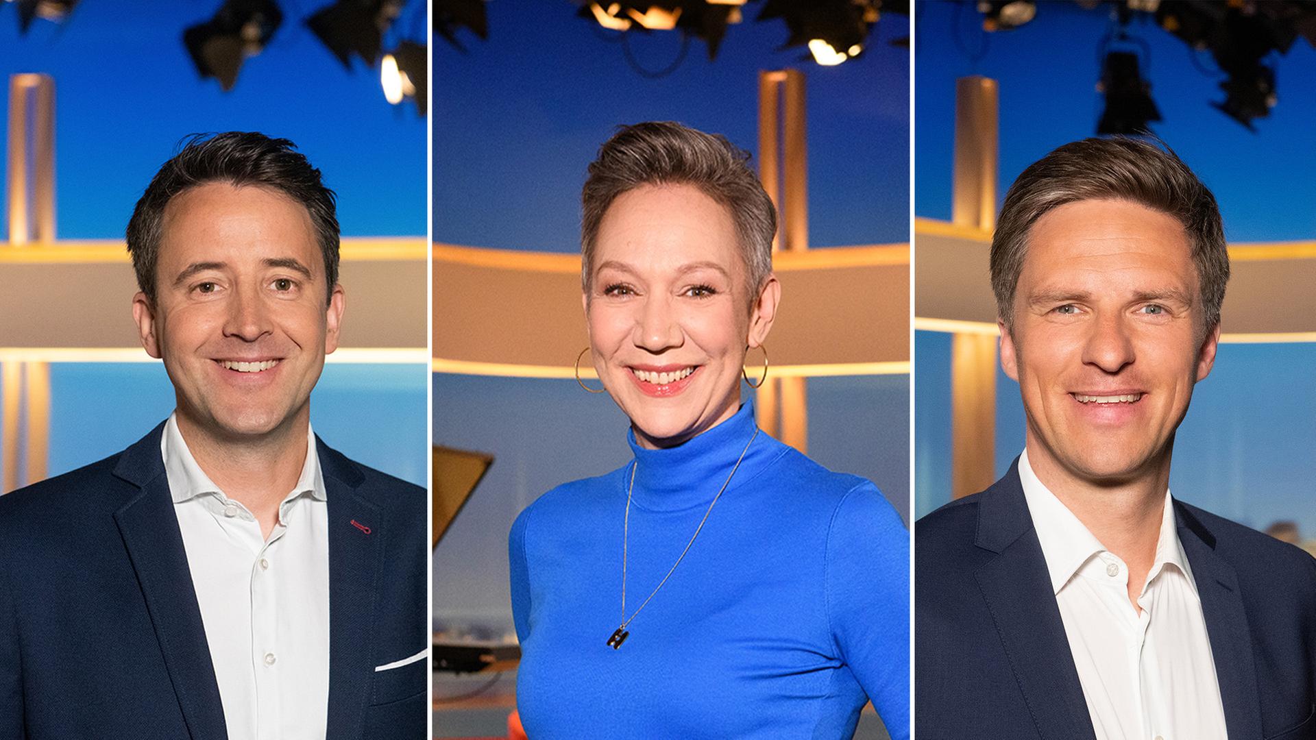 Die Moderatoren v.l.n.r. Starkebaum, von Saß und Voigts lächeln in die Kamera. (Foto: Dirk Meußling) | NDR, Dirk Meußling