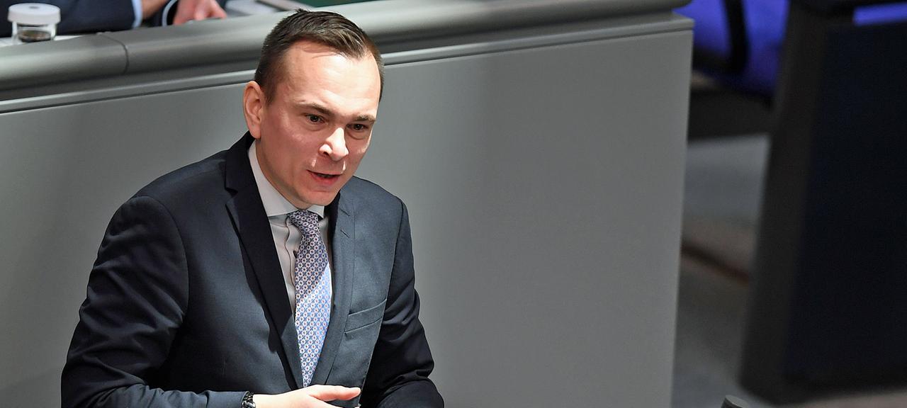 Johannes Arlt (SPD) bei einer Rede im Bundestag.