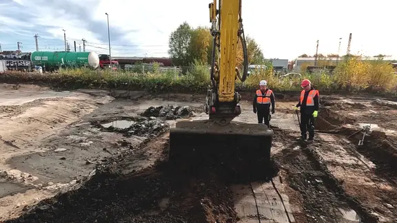 Bauarbeiten im Lokviertel Osnabrück. Hier werden vier nicht explodierte Bomben vermutet. | Claus Halstrup Bauarbeiten im Lokviertel Osnabrück. Hier werden vier nicht explodierte Bomben vermutet.