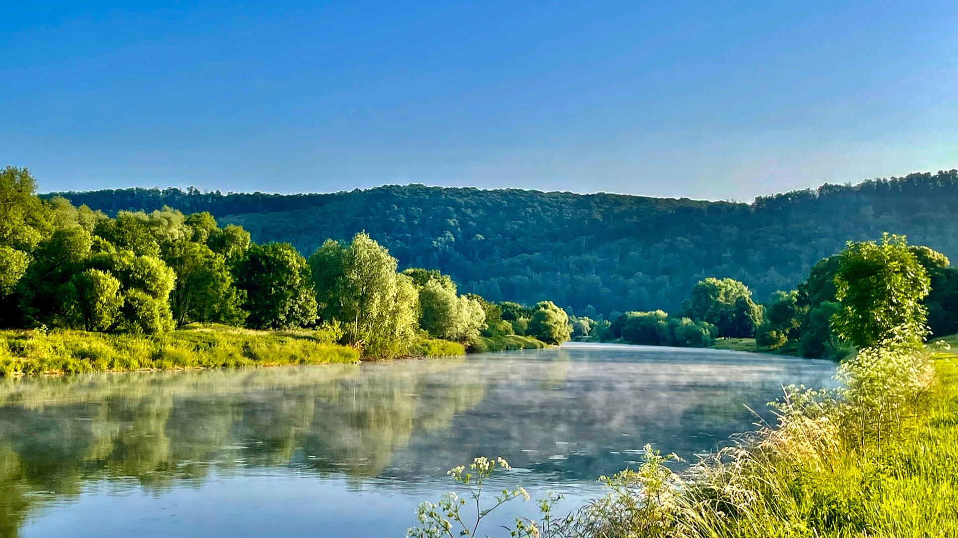Nebel über der Weser im Bereich Bevern im Landkreis Holzminden. | NDR, Markus Teßmer