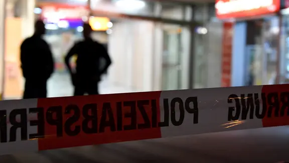 Eine Polizeiabsperrung