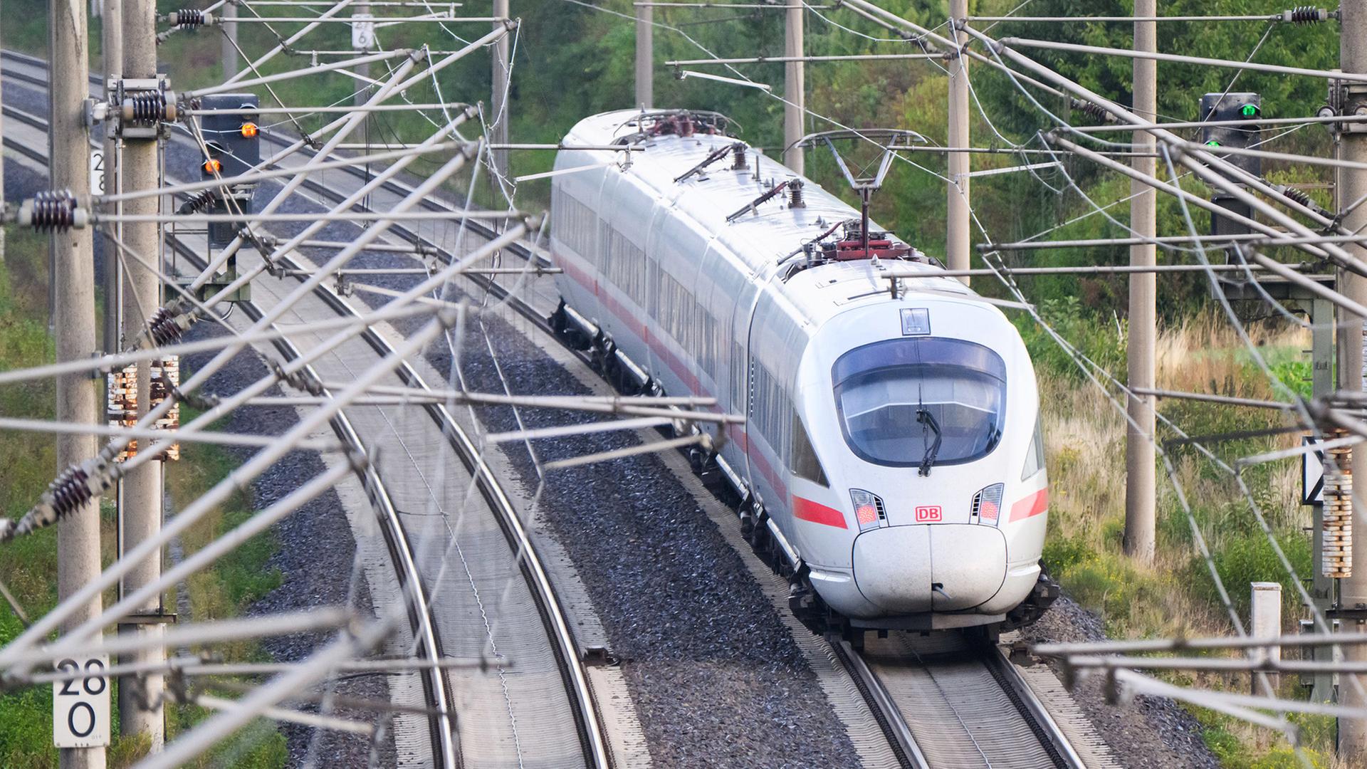 Ein ICE fährt durch den Landkreis Hildesheim. | dpa/Julian Stratenschulte