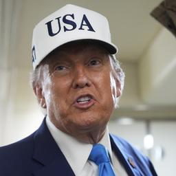 US-Präsident Donald Trump an Bord der Air Force One.