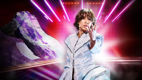 Mariam Shengelia singt ihren Song "Freedom" für Georgien beim Eurovision Song Contest in Basel.