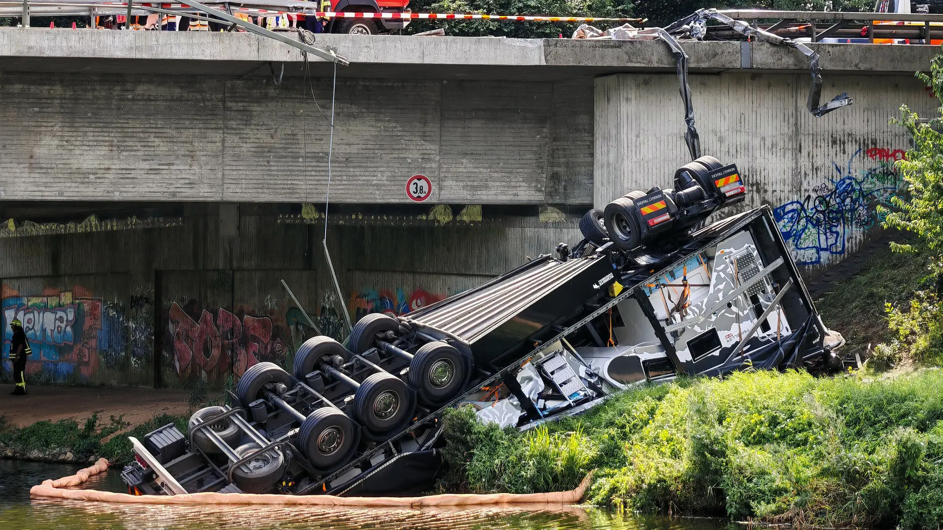A24 Accident: Truck Falls from Bridge – Elbe-Lübeck Canal