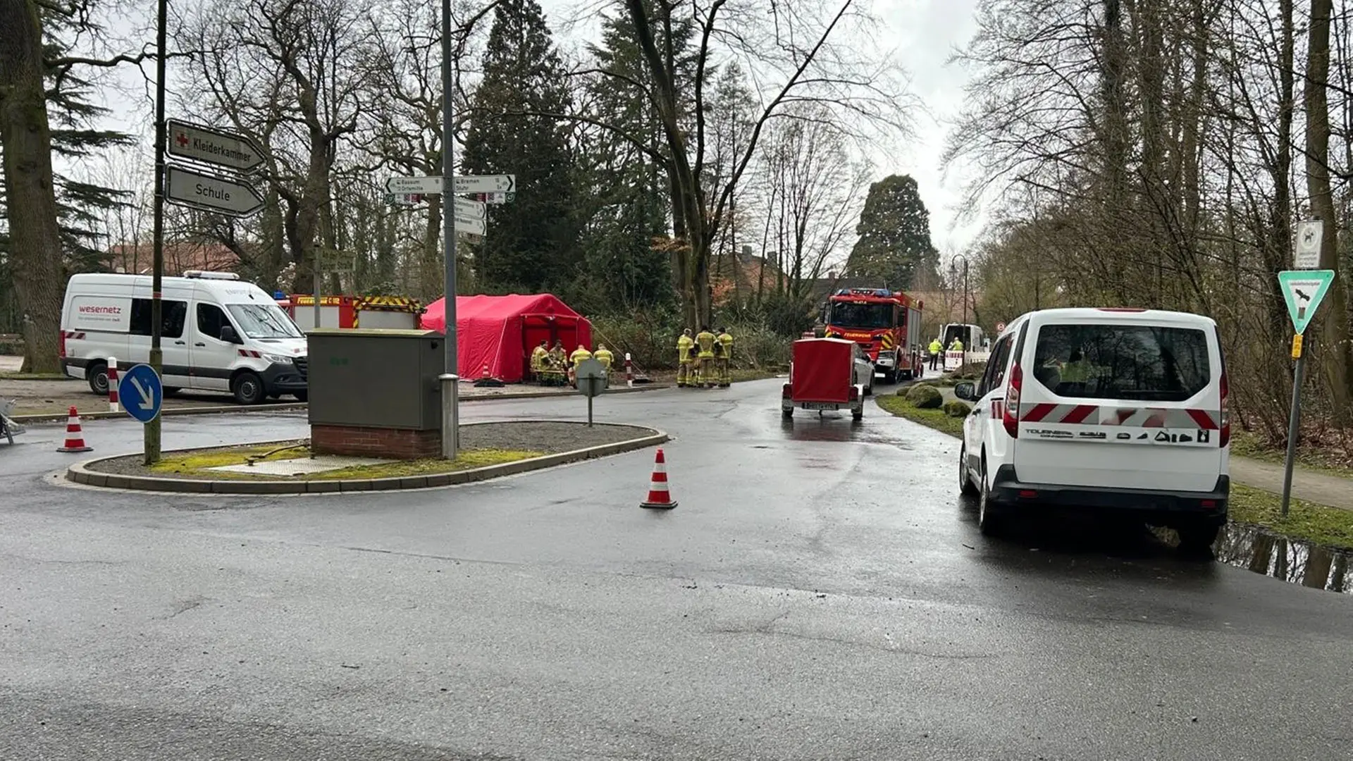 Gasleitung in Stuhr beschädigt: Arbeiten dauern wohl bis Samstagabend