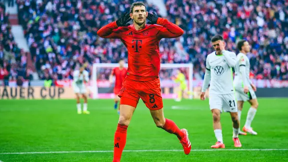 Münchens Leon Goretzka bejubelt seinen Treffer