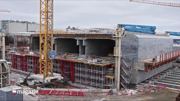 Röhrensegmente des künftigen Fehmarnbelttunnels.