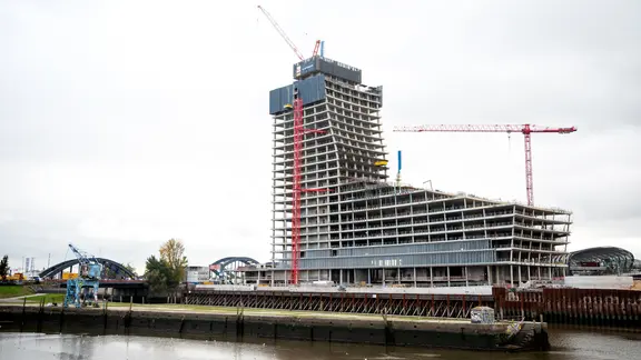 Die Elbtower-Baustelle in Hamburg.
