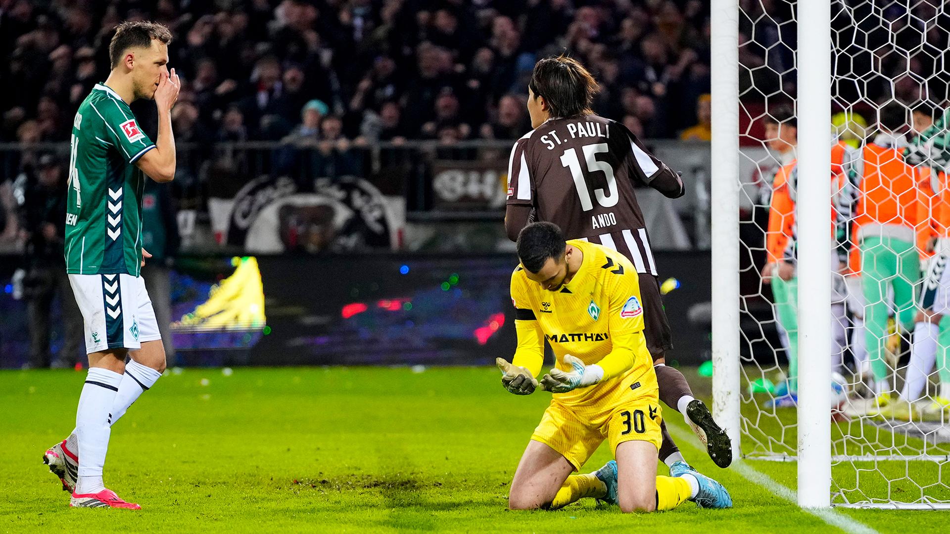 Bundesliga: FC St. Pauli gewinnt nach Torwart-Fehler 2:1 gegen Werder Bremen