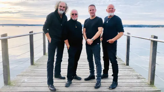 Die Band Santiano bei der Release-Party ihres neuen Albums "Doggerland" in Glücksburg in Schleswig-Holstein.