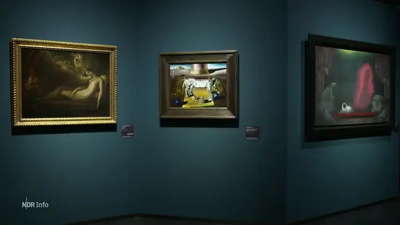 Bildhängung in der Kunsthalle Hamburg.