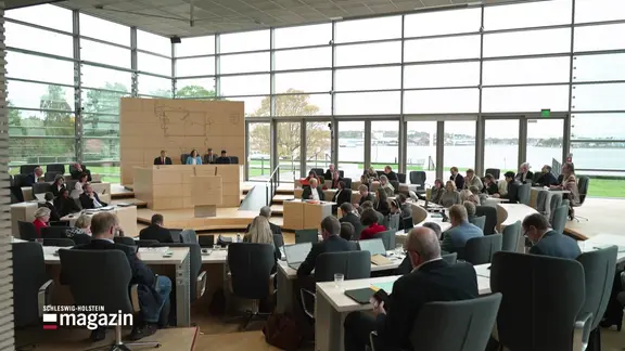 Bei einer Sitzung im Landtag Schleswig-Holstein.