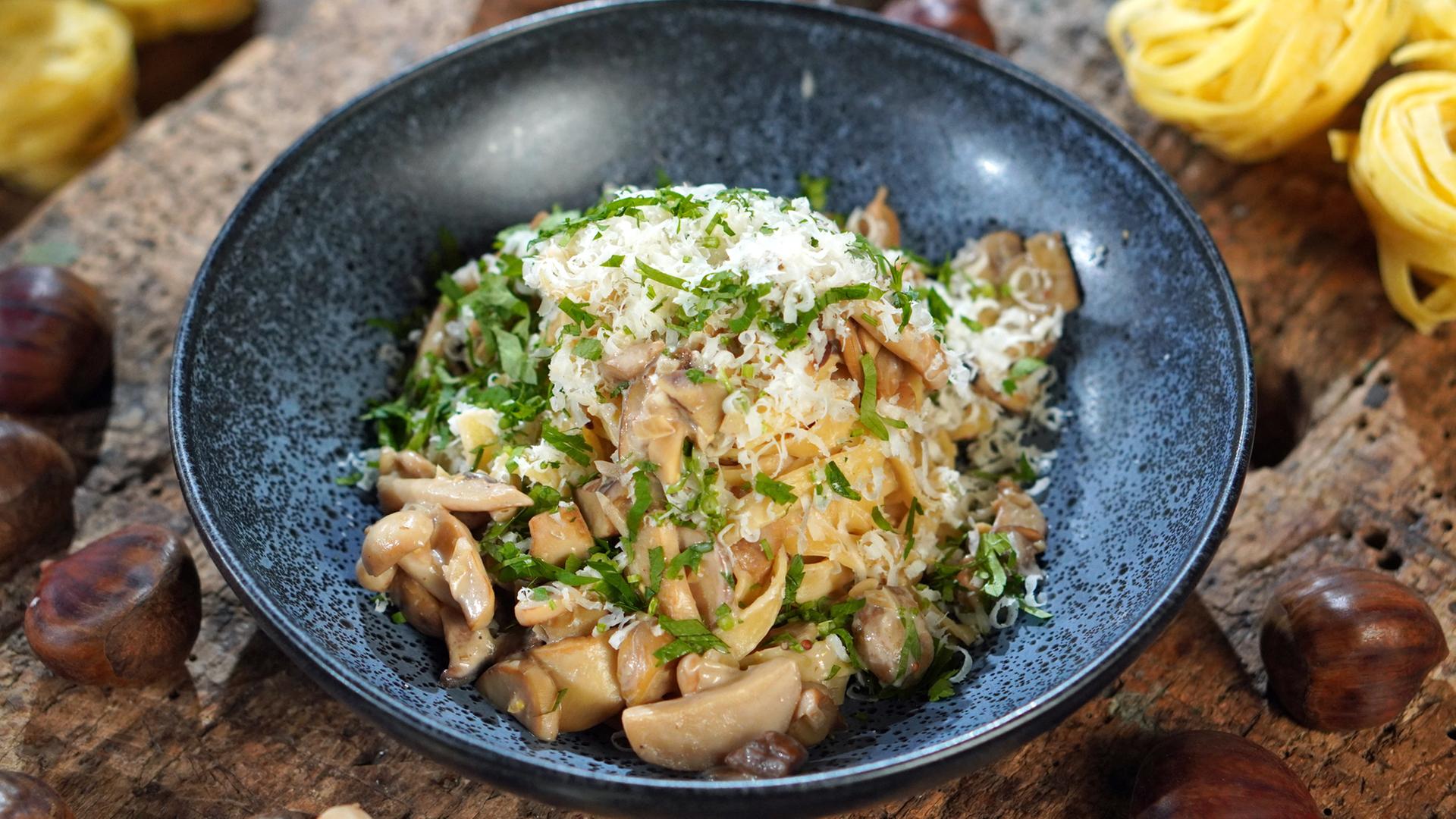Cremige Maronen-Pilz-Pasta | NDR/Florian Kruck