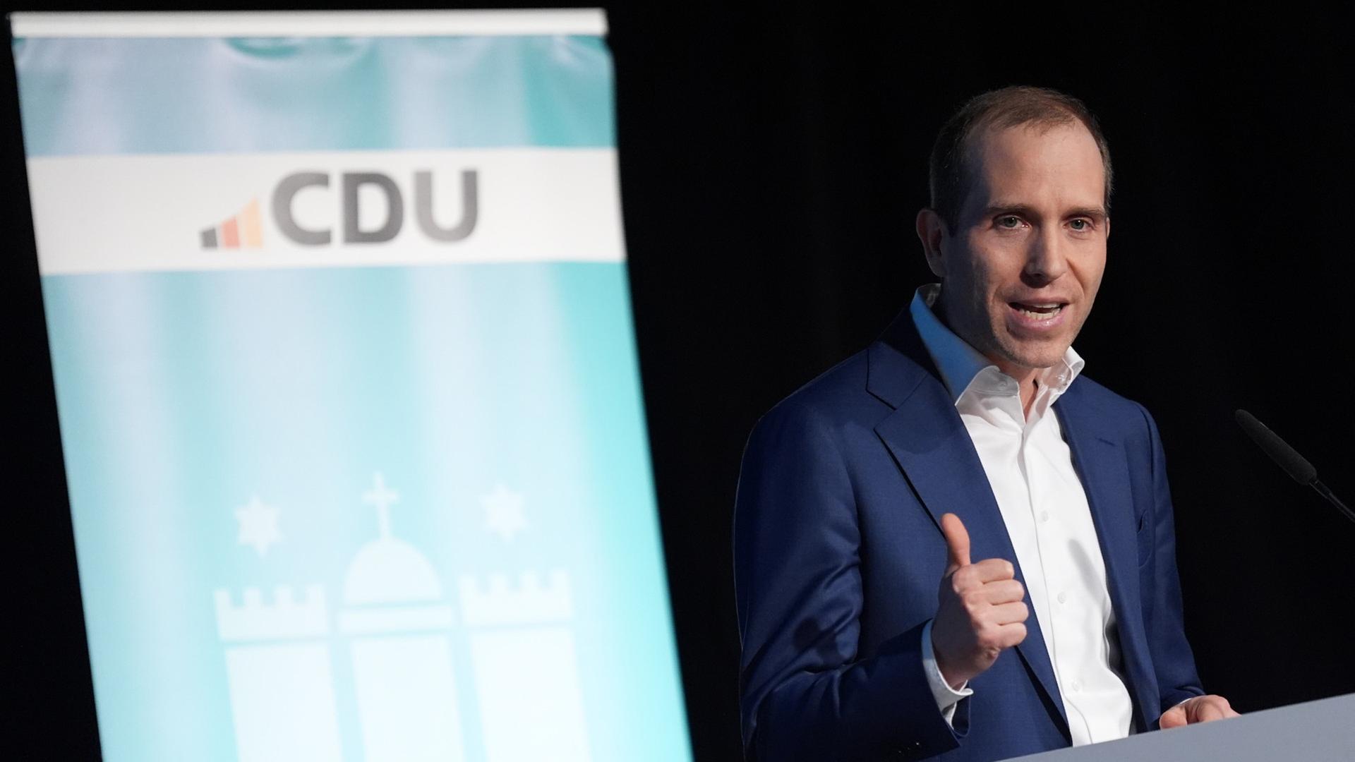Hamburgs CDU-Chef Thering rechnet bei Parteitag mit Senat ab