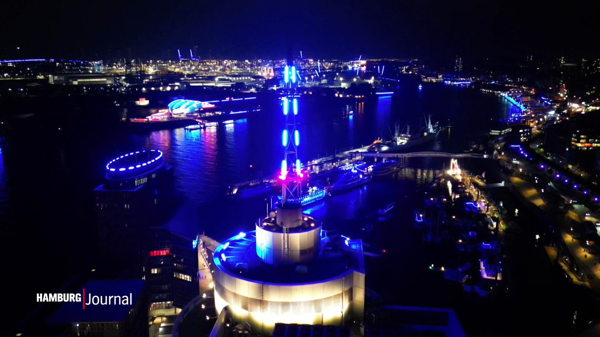 Blue Port: Hamburger Hafen erstrahlt erneut in Blau