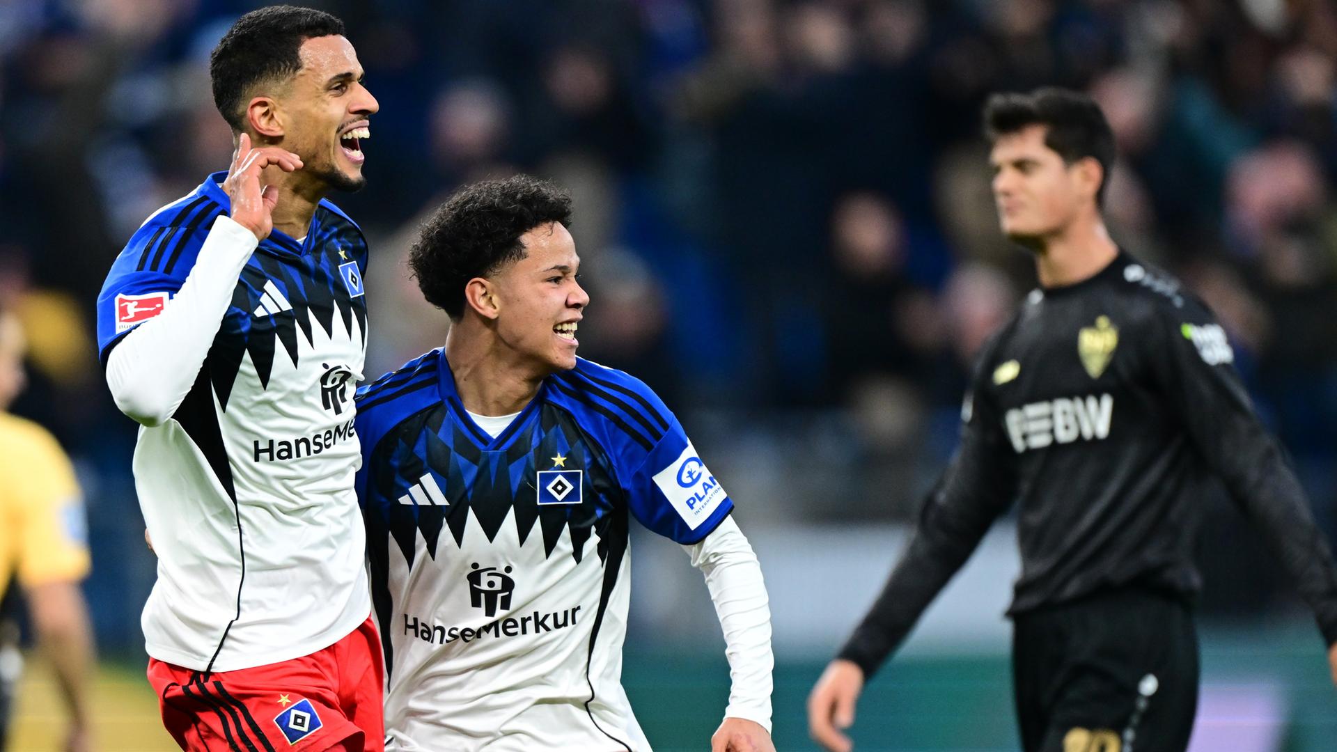 In Unterzahl und letzer Sekunde: HSV schlägt VfB Stutttgart