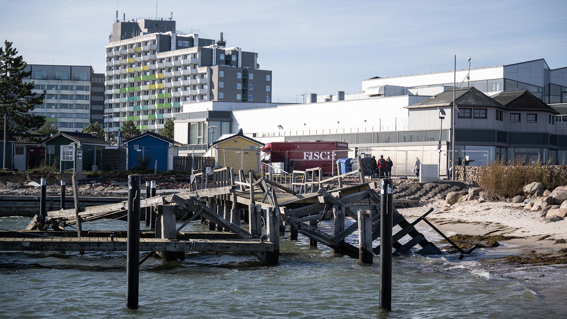 Zerstörter Hafen in Damp: Wiederaufbau geht in die nächste Phase