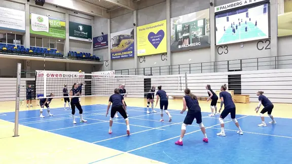 Volleyballspieler des SSC Schwerin während einer Trainingseinheit. | Screenshot Volleyballspieler des SSC Schwerin während einer Trainingseinheit.