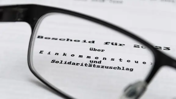 Ein Steuerbescheid vom Finanzamt.