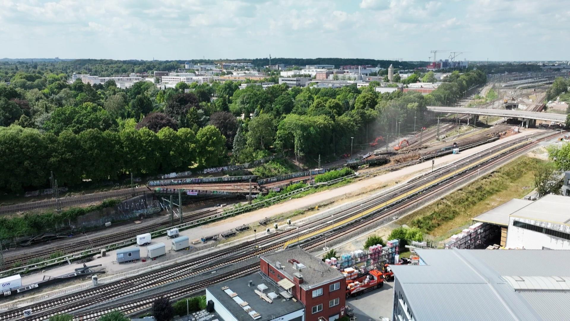 Die Bahnbaustelle am Diebsteich.  | Screenshot