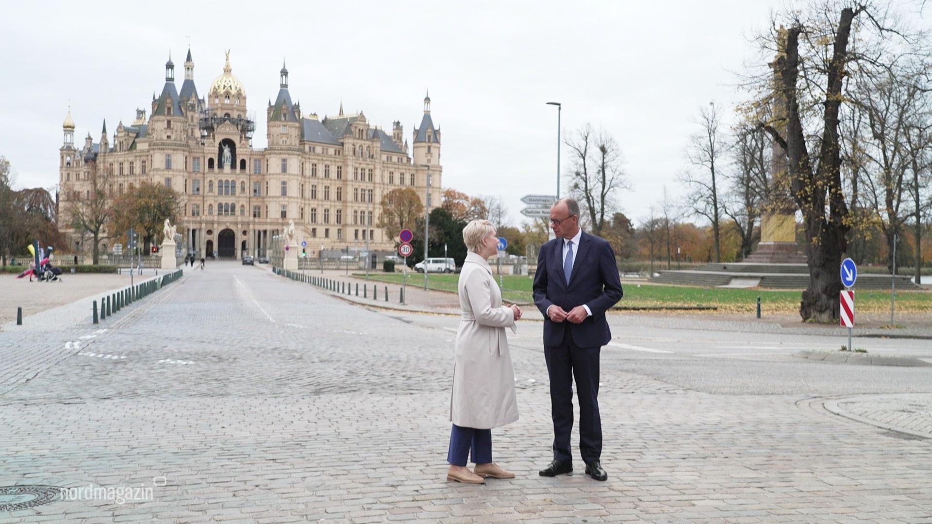Merz in Schwerin - Nachfragen nicht erwünscht