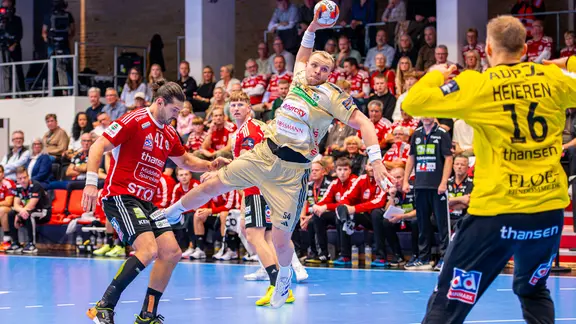 Justus Fischer (TSV Hannover-Burgdorf) im EL-Spiel in Fredericia.