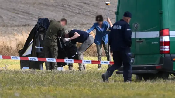 Drohnenfund auf einem Acker nach des polnischen Dorfes Wohyn.
